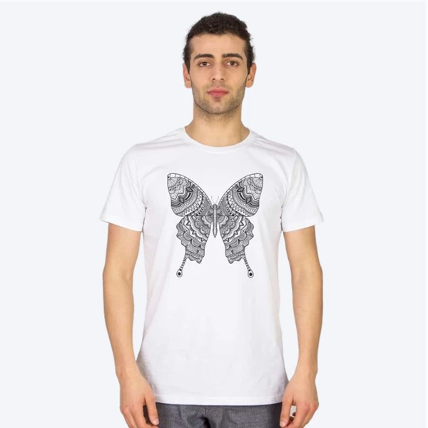 Kelebek Desenli Mandala Tişört